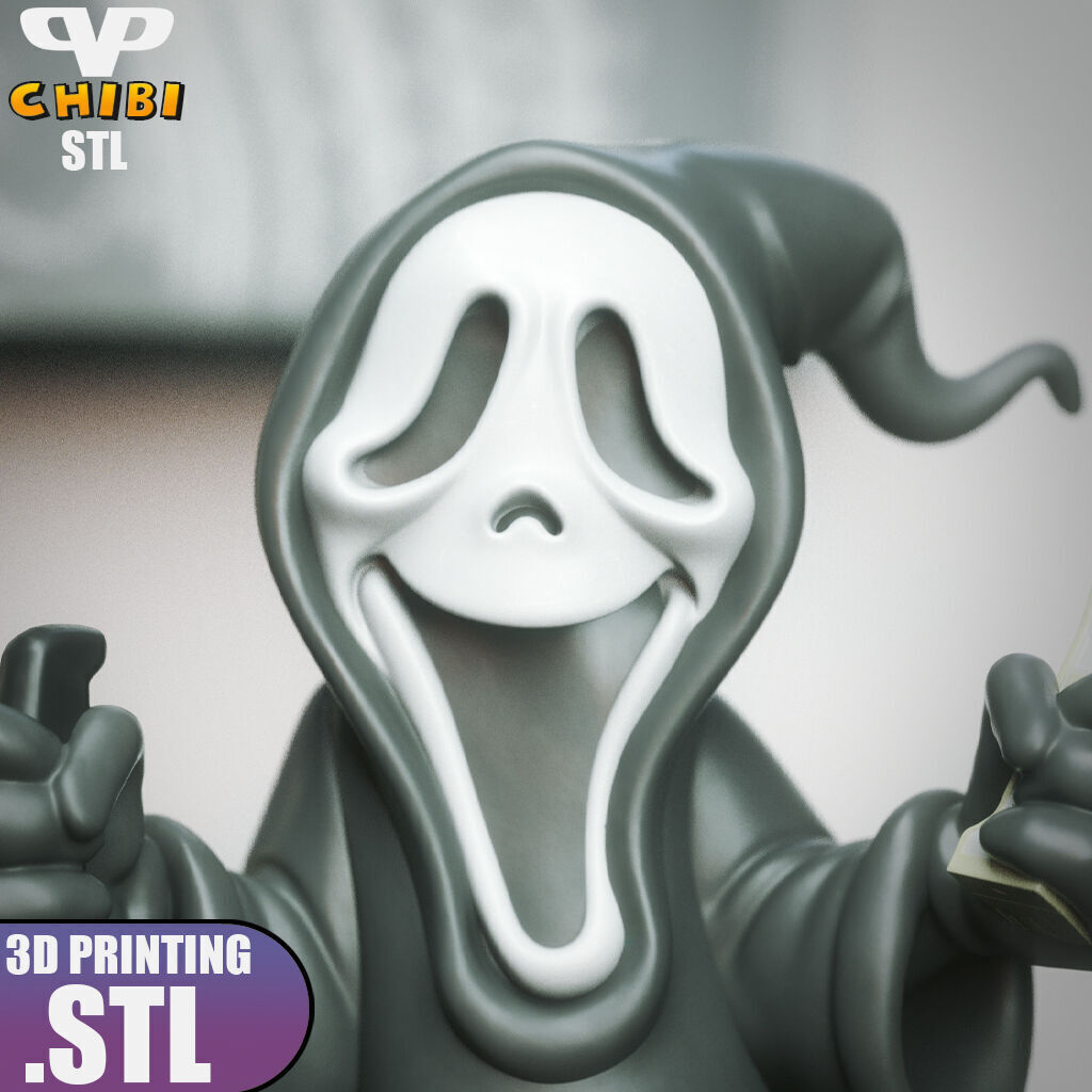 Ghostface Chibi STL for 3D Printing ChibiSTL 3DXM 3D print model_5