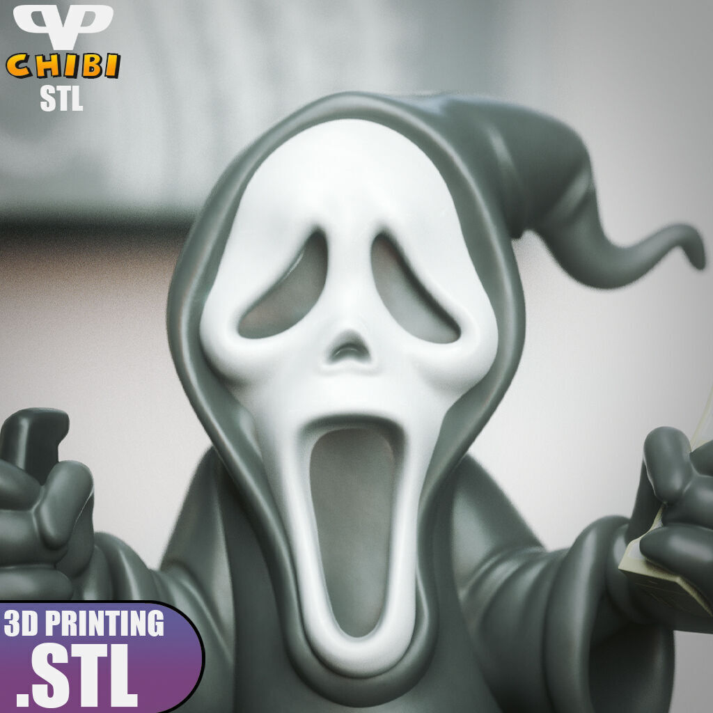 Ghostface Chibi STL for 3D Printing ChibiSTL 3DXM 3D print model_1