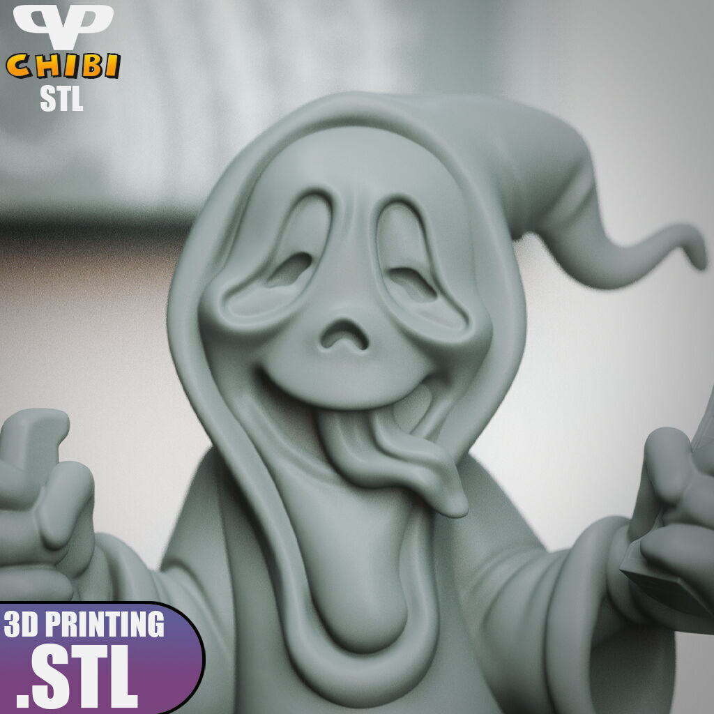 Ghostface Chibi STL for 3D Printing ChibiSTL 3DXM 3D print model_10