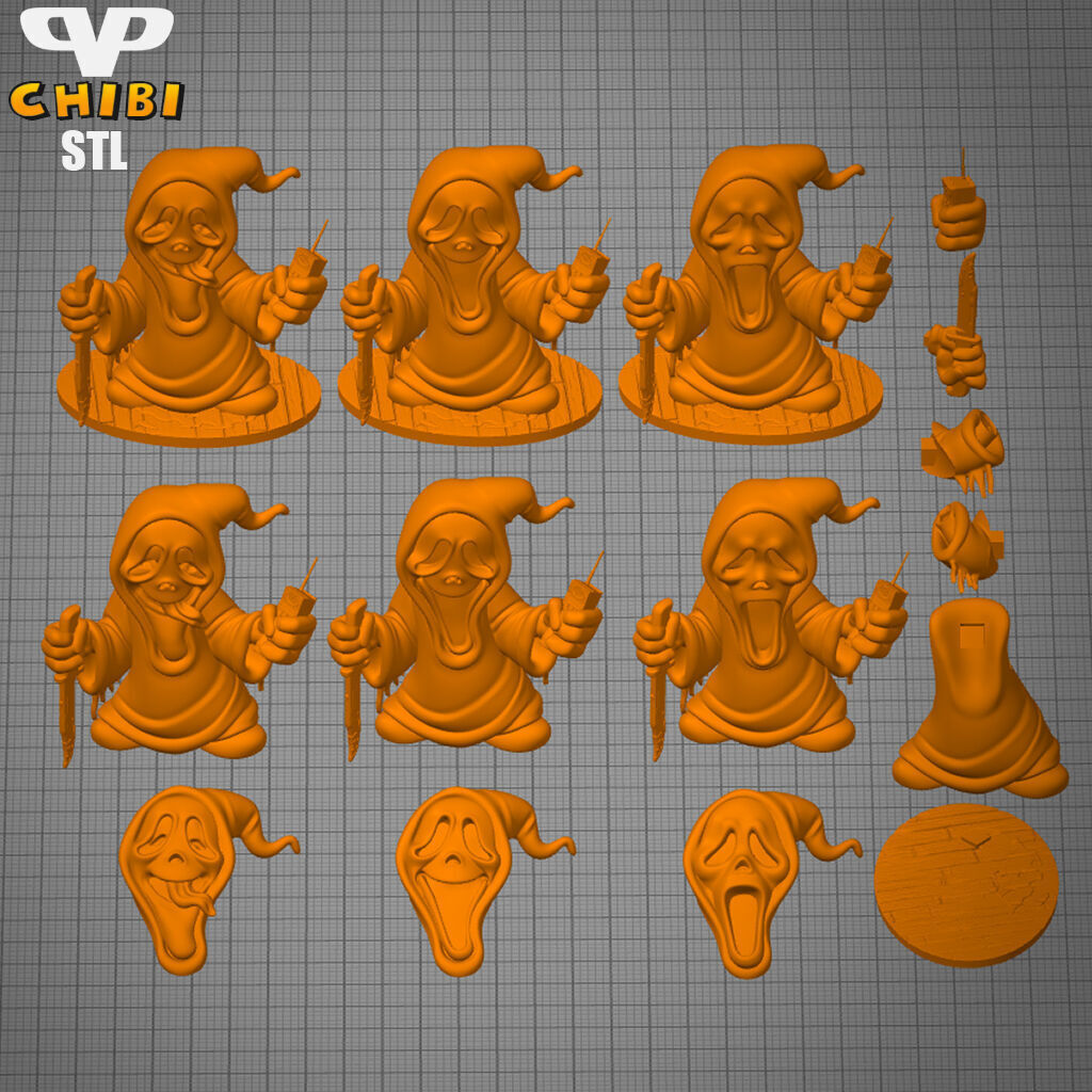 Ghostface Chibi STL for 3D Printing ChibiSTL 3DXM 3D print model_6