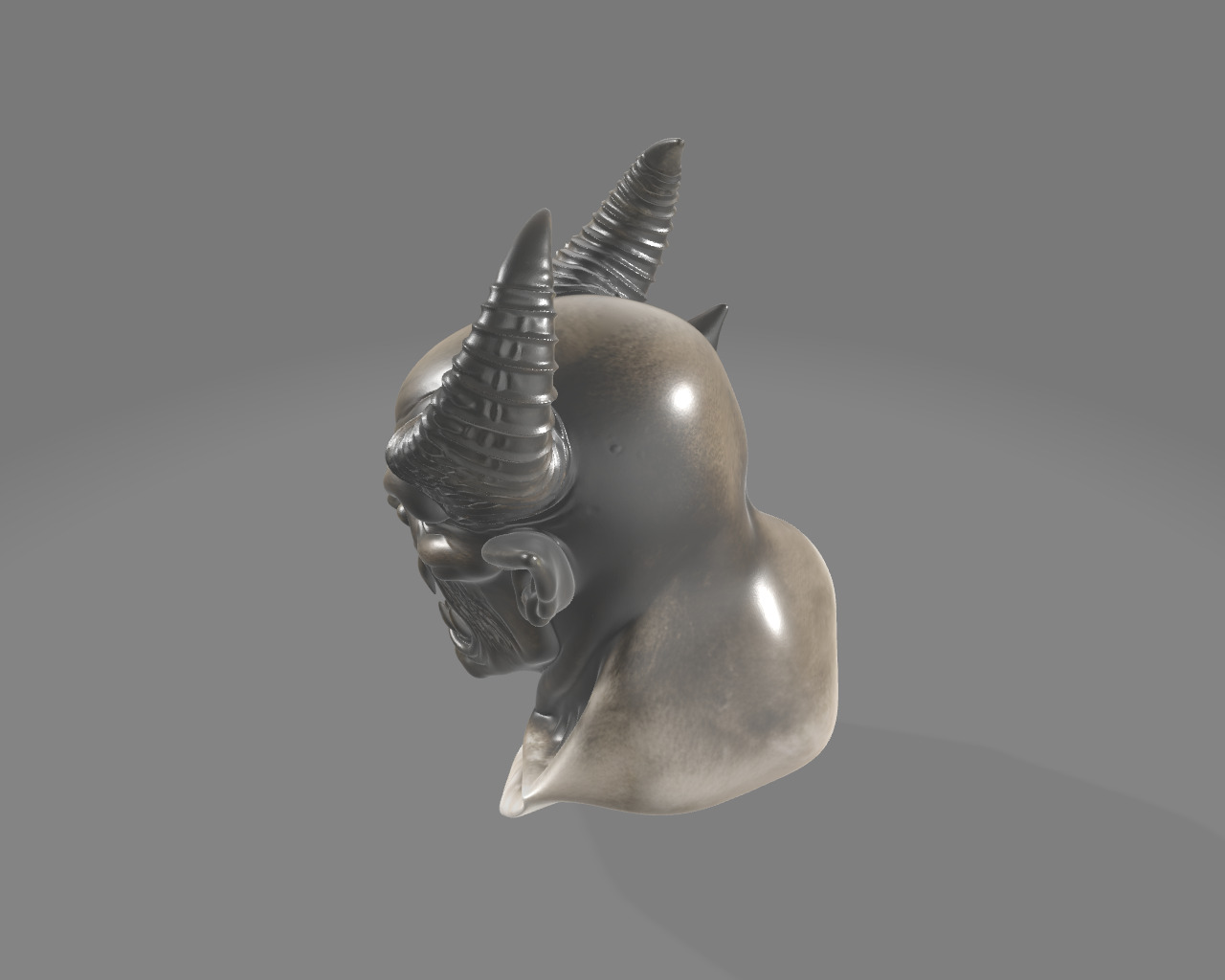 Demonic Creature Stylized Monster Bust 3D print model_2