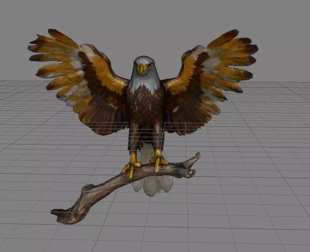 Majestic Eagle Low-poly 3D model_0