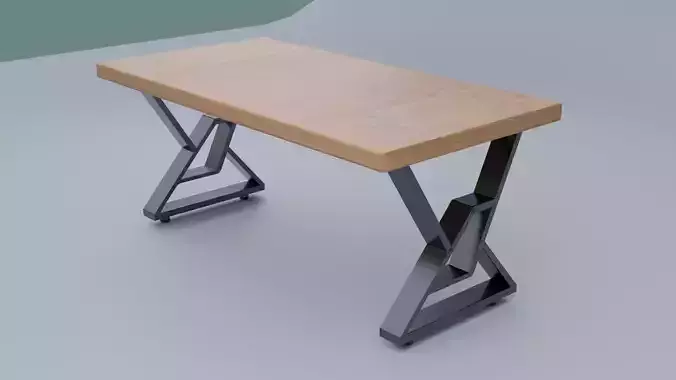 Wooden table with metal legs dining table coffe table