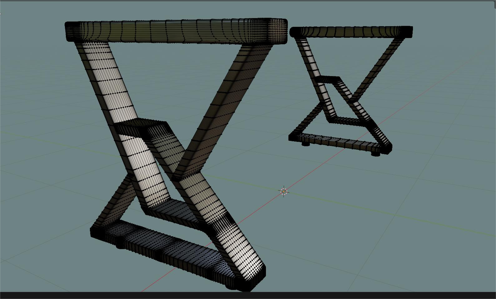 Wooden table with metal legs dining table coffe table 3D model_3