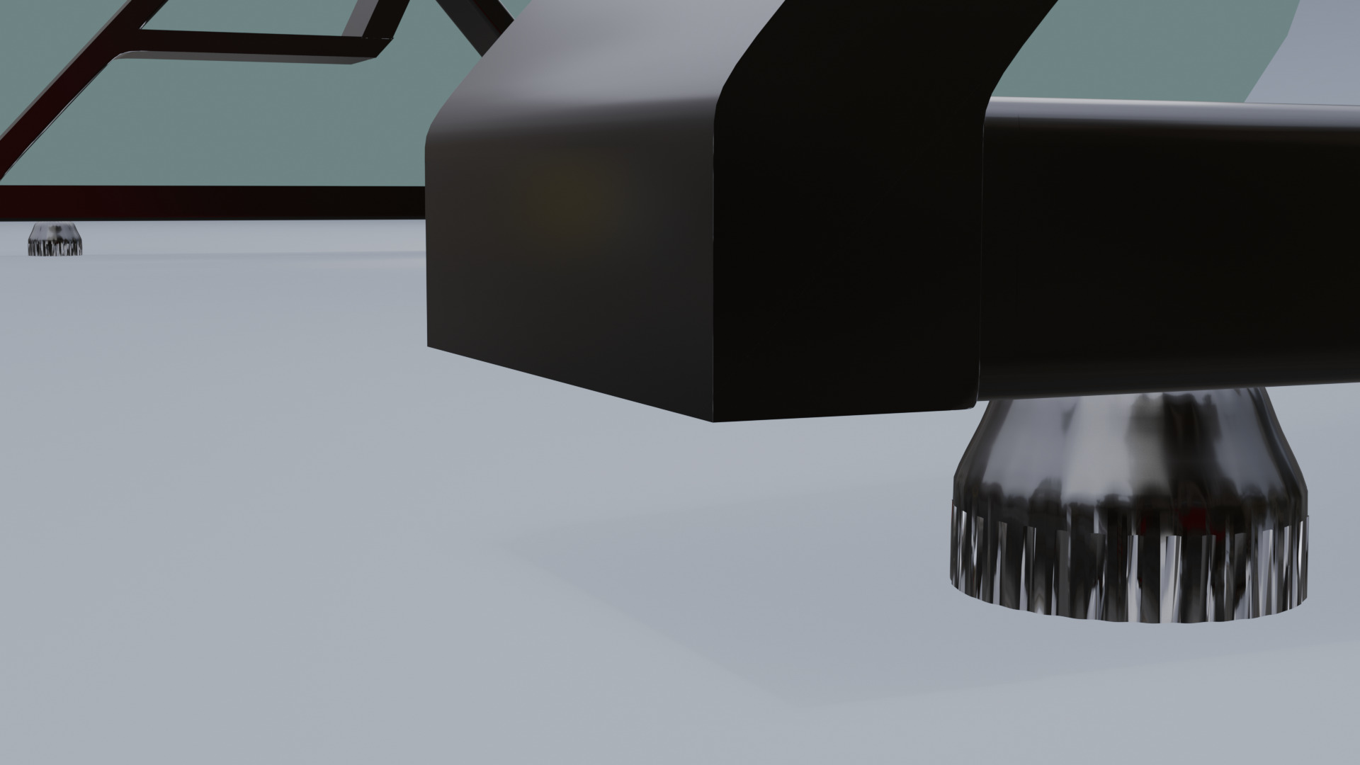 Wooden table with metal legs dining table coffe table 3D model_5