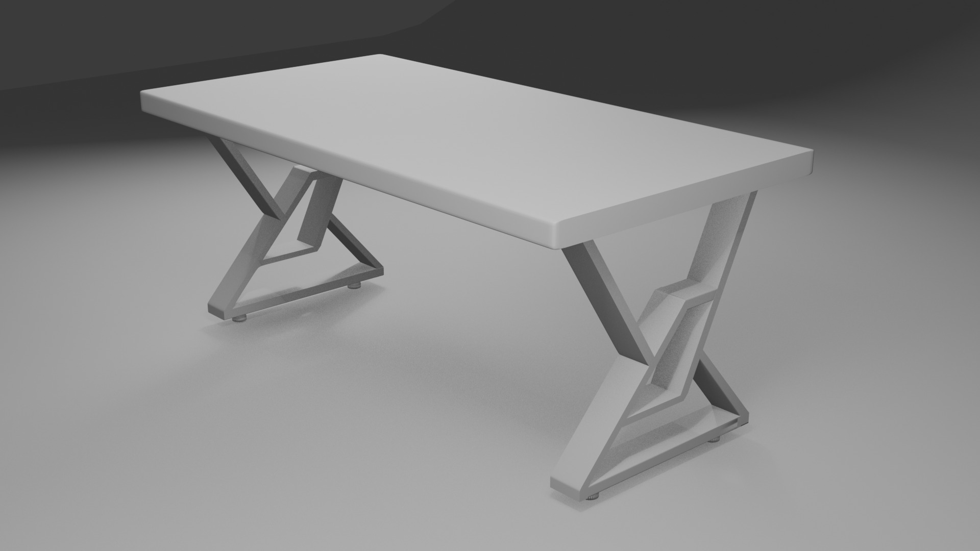 Wooden table with metal legs dining table coffe table 3D model_12