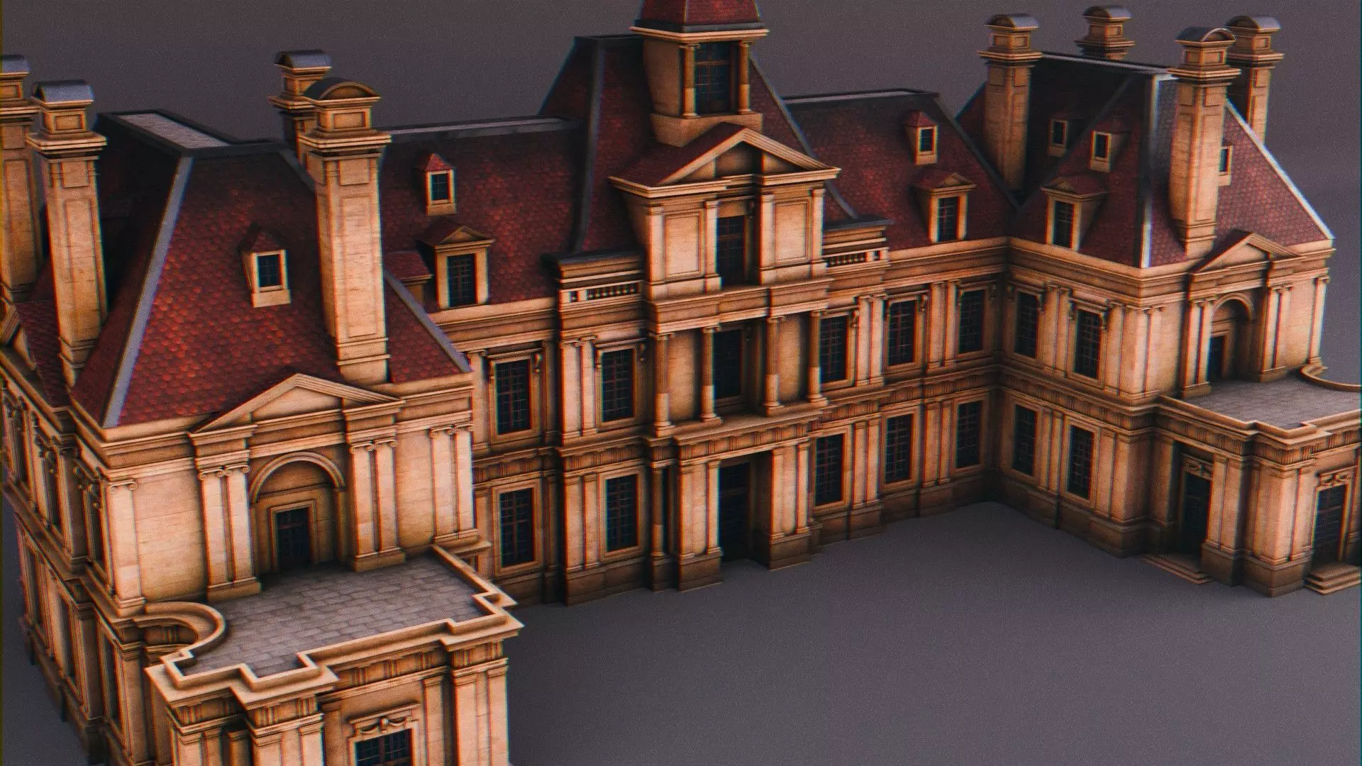Chateau de Maisons-Laffitte Low-poly 3D model