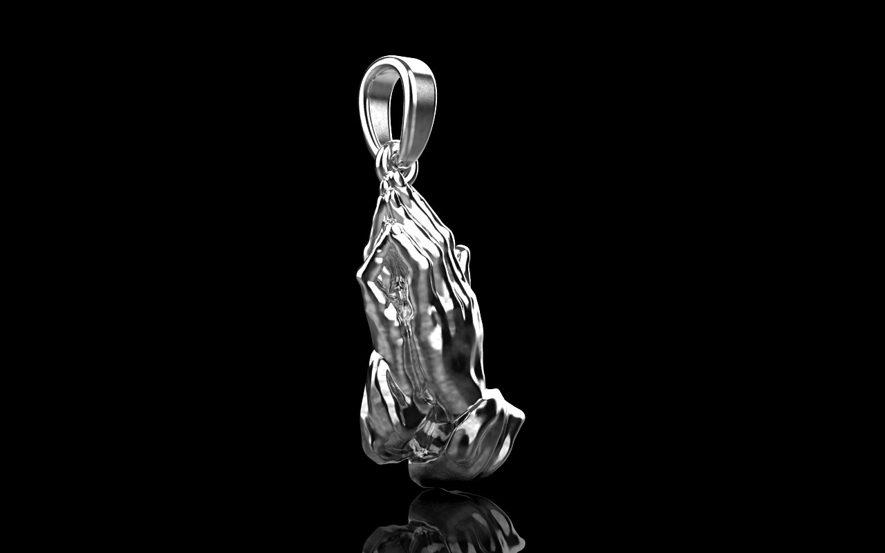 Praying hands pendant model 1346 3D print model_26