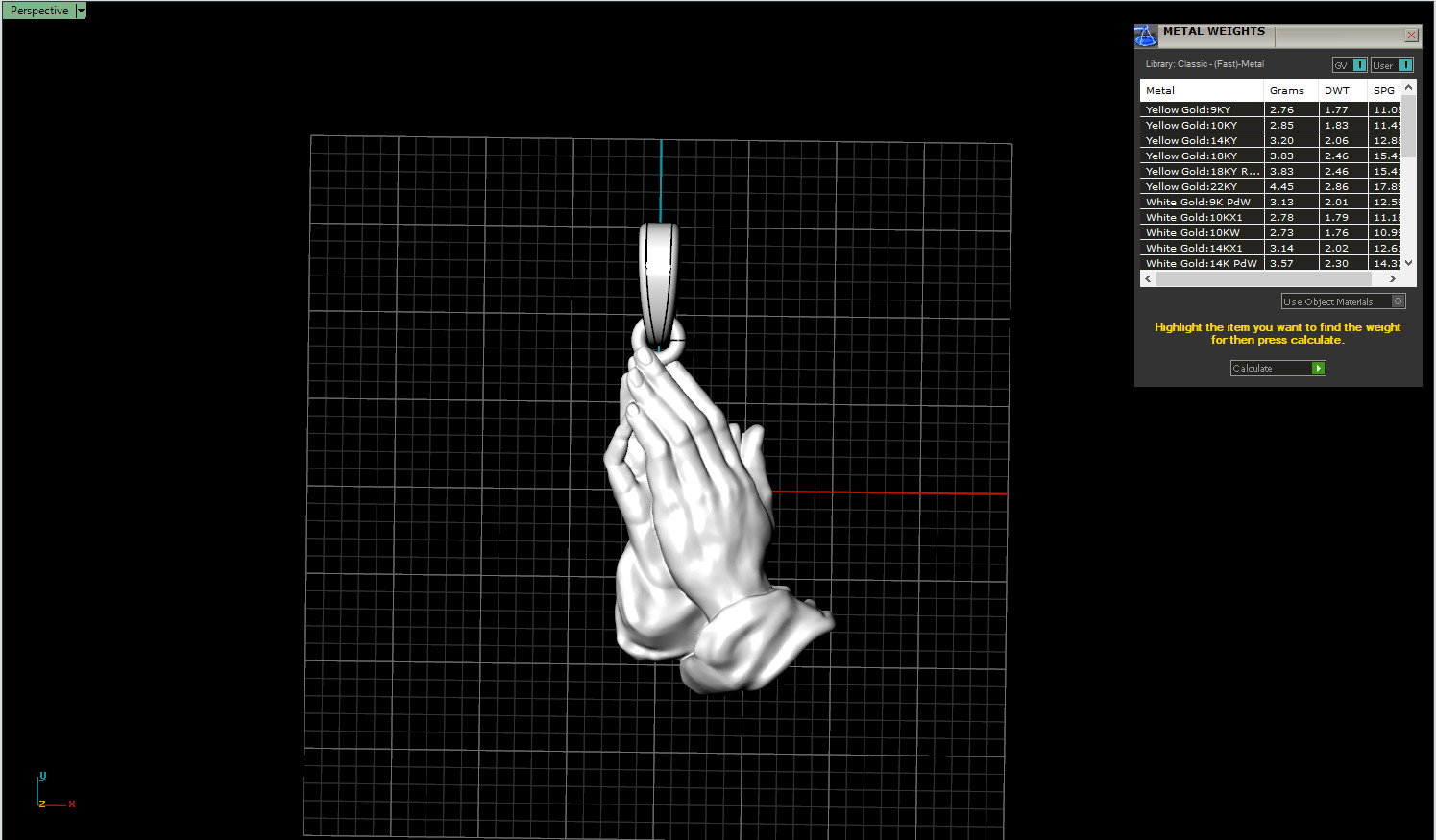 Praying hands pendant model 1346 3D print model_4
