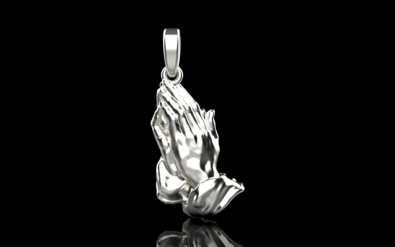 Praying hands pendant model 1346 3D print model_13