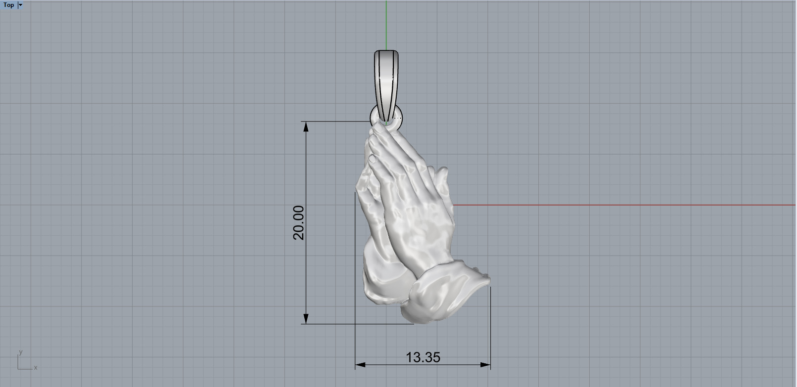 Praying hands pendant model 1346 3D print model_5