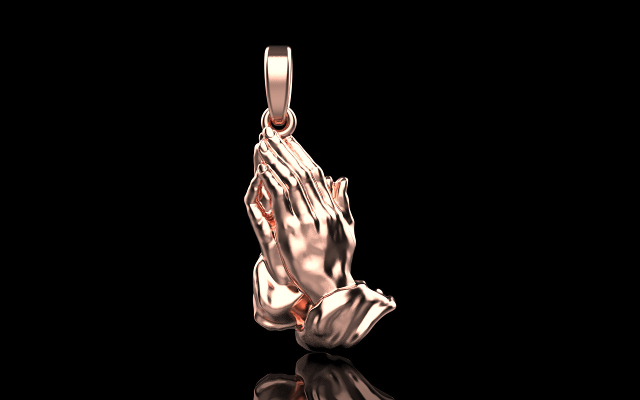Praying hands pendant model 1346 3D print model_12