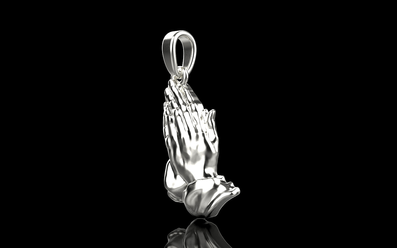 Praying hands pendant model 1346 3D print model_23