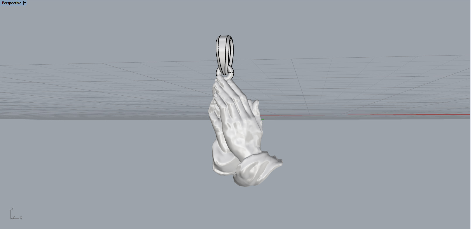 Praying hands pendant model 1346 3D print model_8