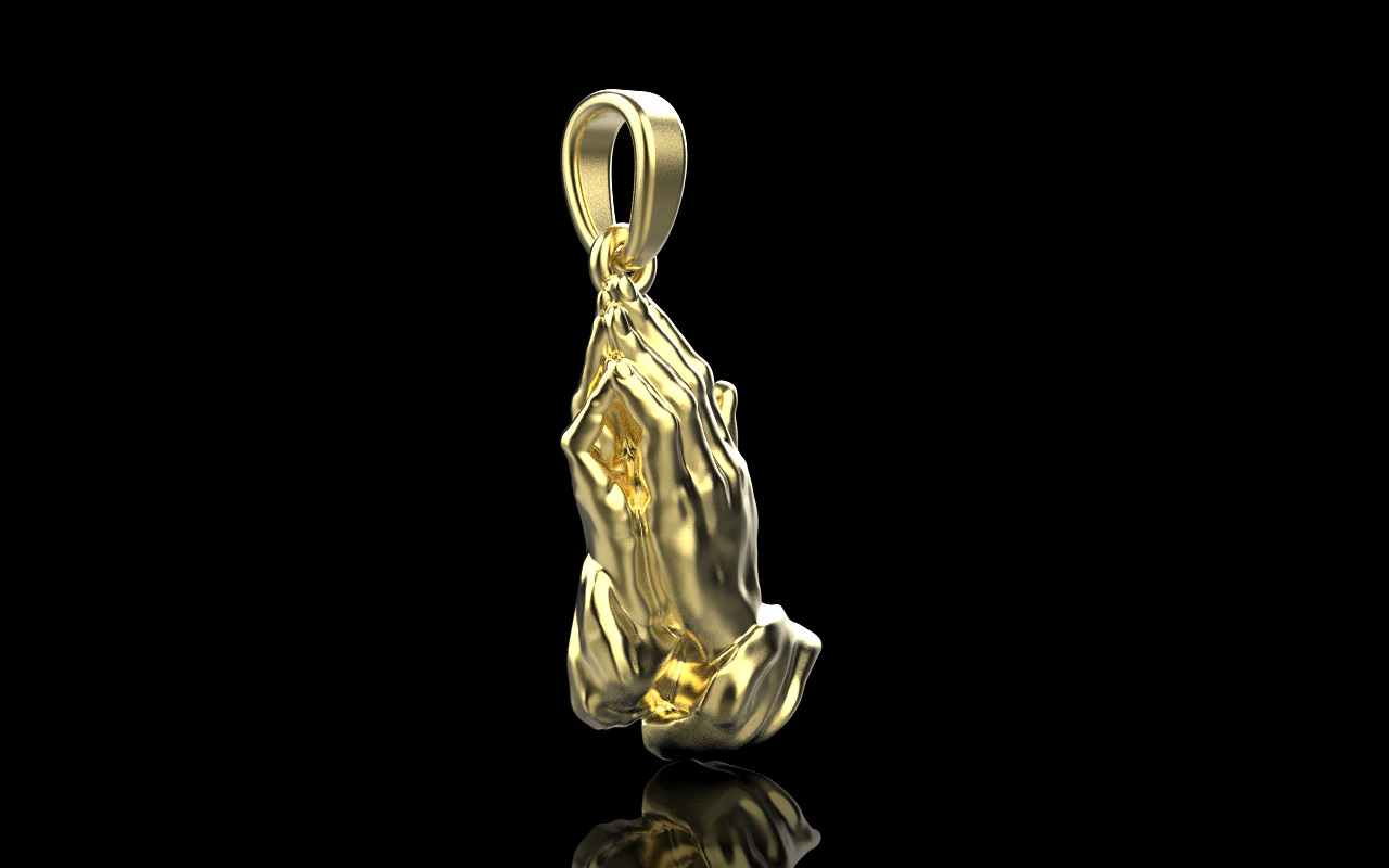 Praying hands pendant model 1346 3D print model_15