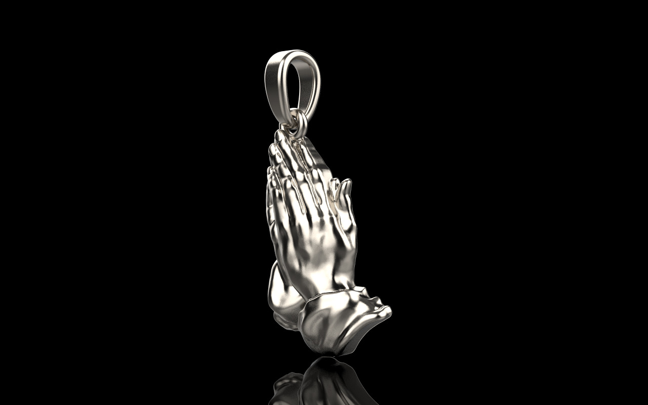 Praying hands pendant model 1346 3D print model_1
