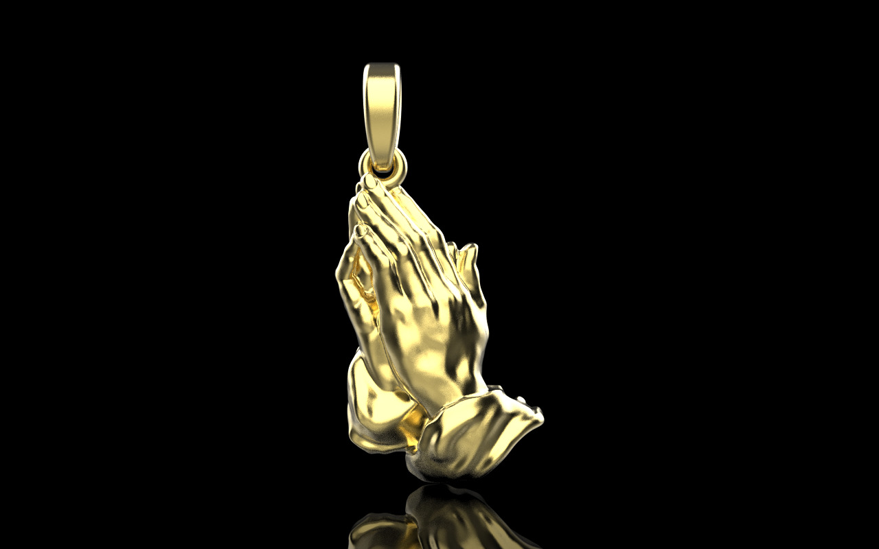 Praying hands pendant model 1346 3D print model_10