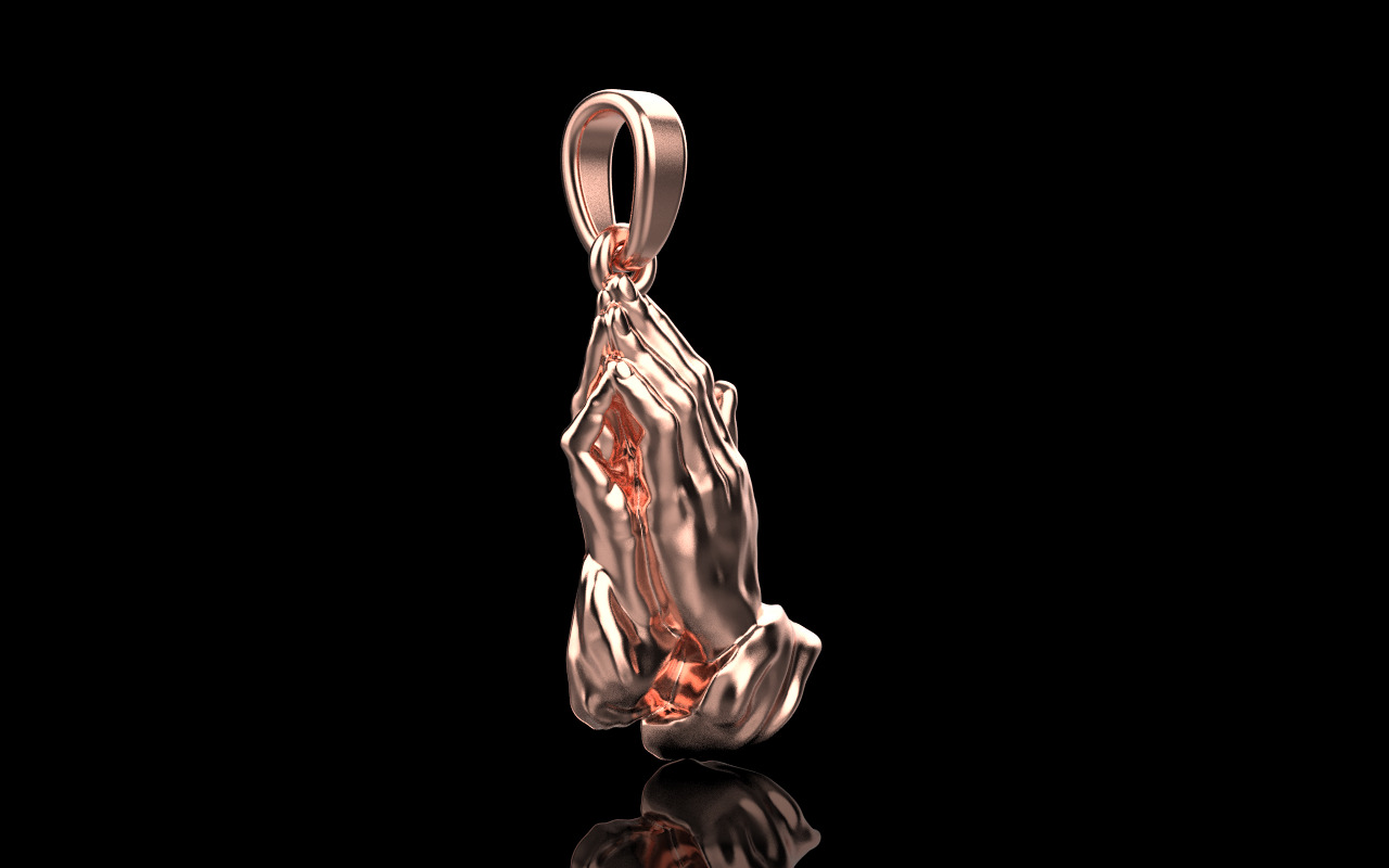 Praying hands pendant model 1346 3D print model_17