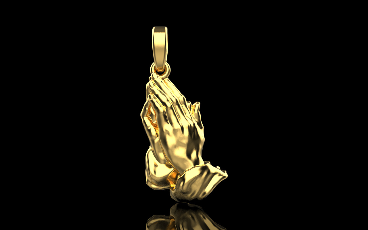 Praying hands pendant model 1346 3D print model_9