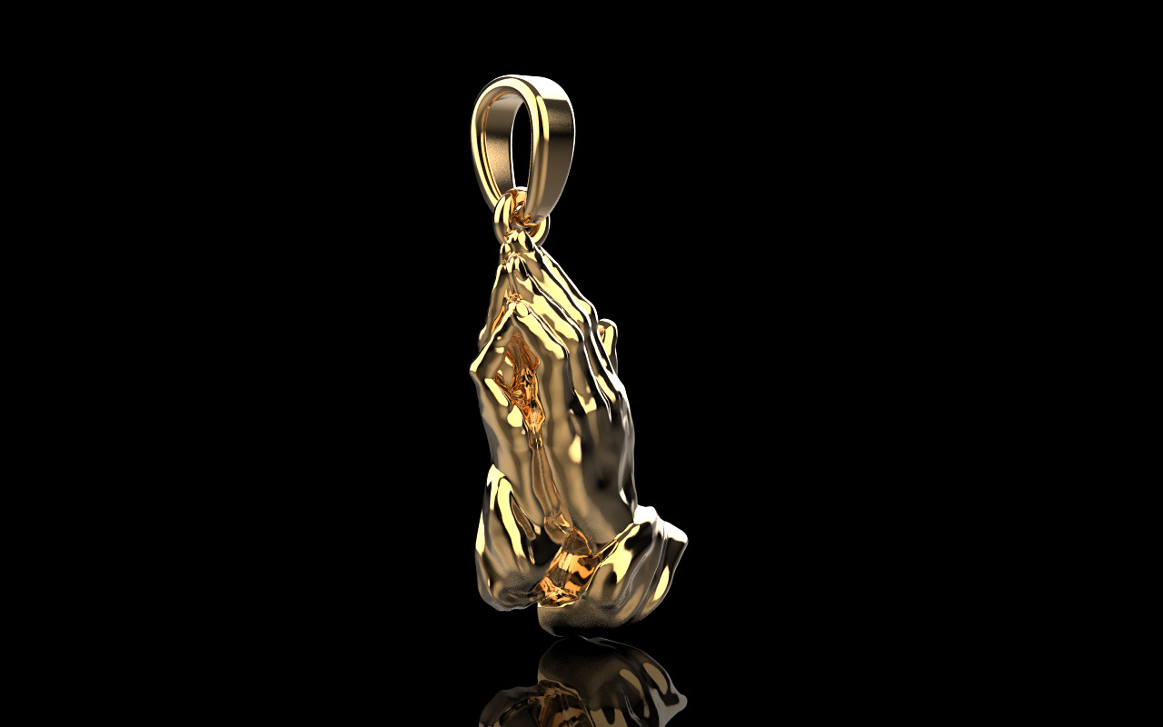 Praying hands pendant model 1346 3D print model_16