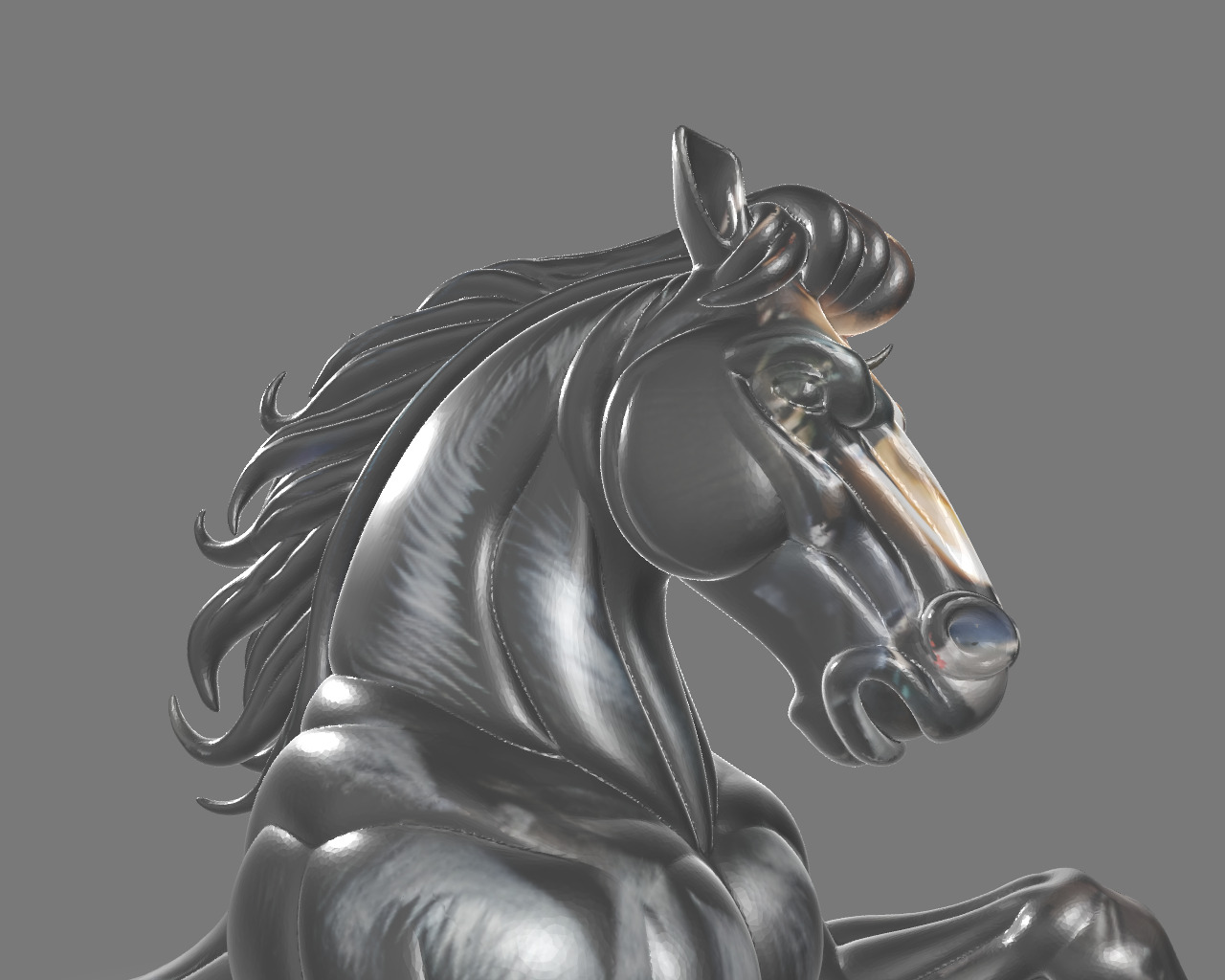 Stylized Horse  Dynamic 3D Model 3D print model_5