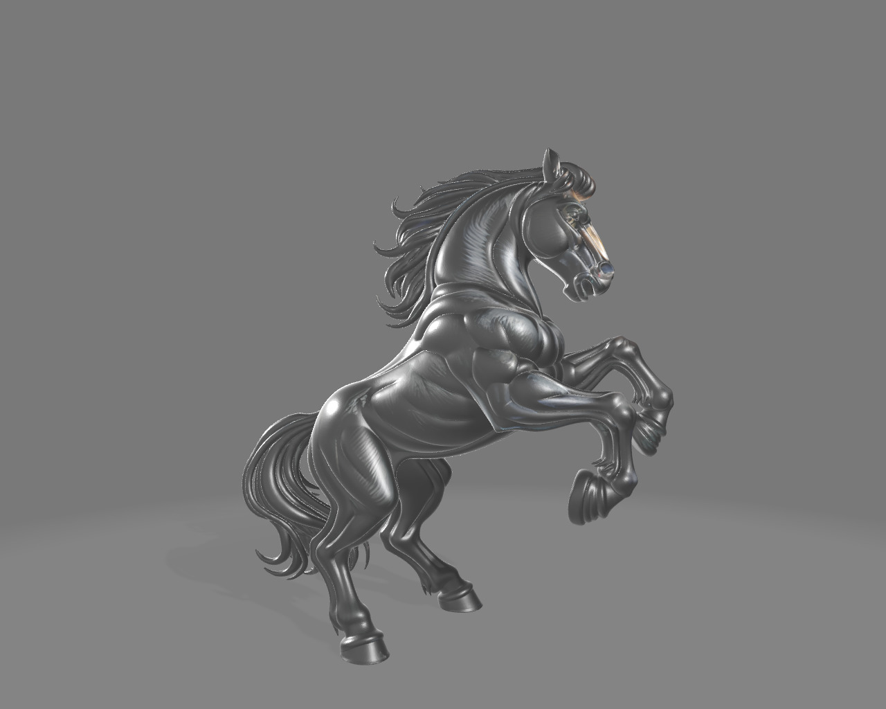 Stylized Horse  Dynamic 3D Model 3D print model_1