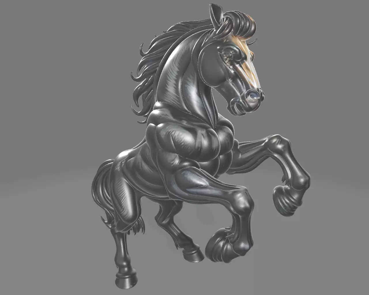 Stylized Horse  Dynamic 3D Model 3D print model_0