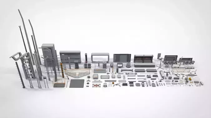 Sci-Fi architecture Elements collection 25 3D model