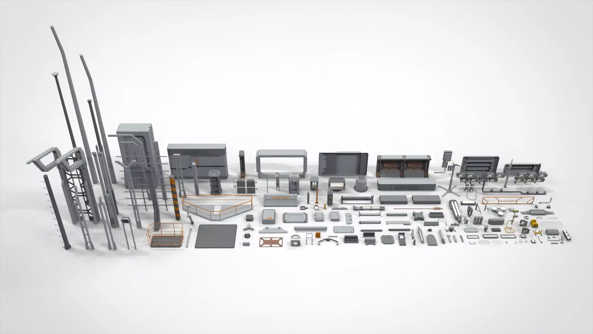 Sci-Fi architecture Elements collection 25 3D model_0