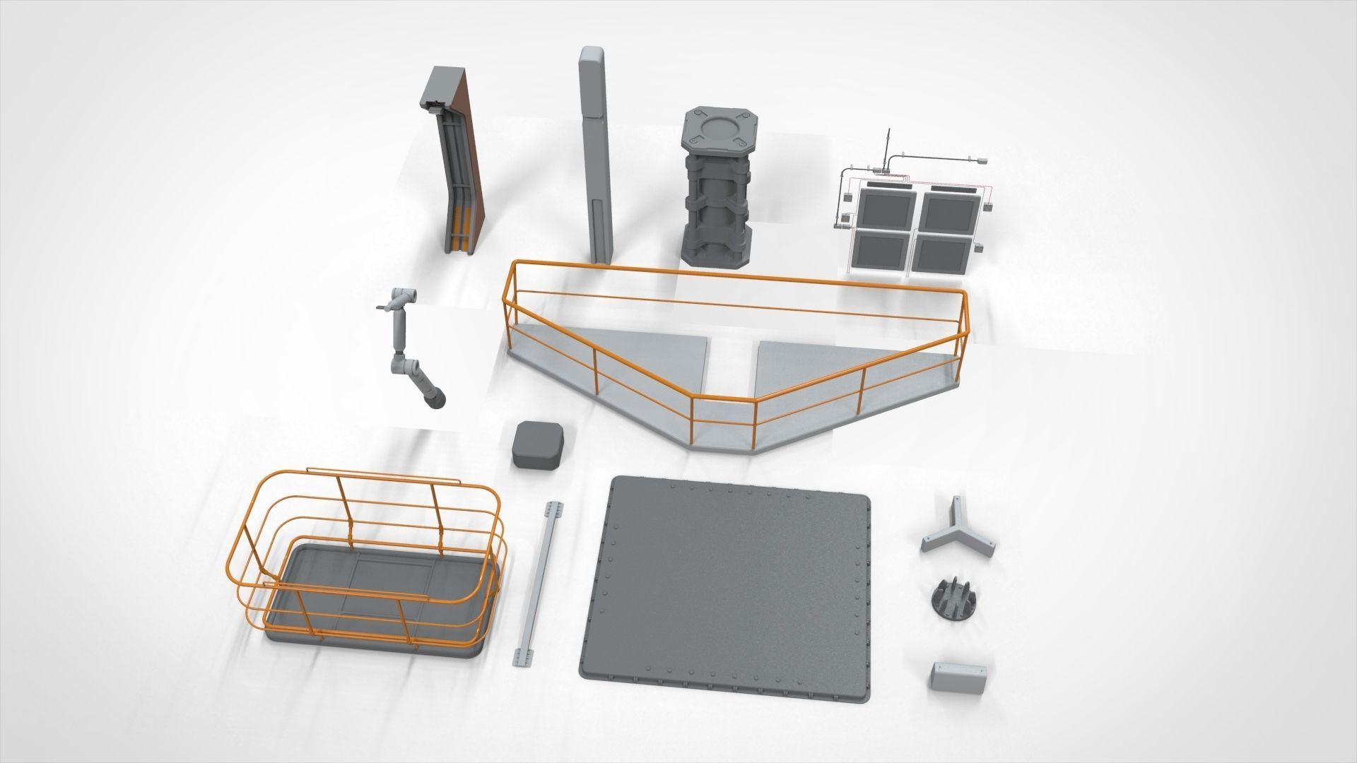 Sci-Fi architecture Elements collection 25 3D model_9