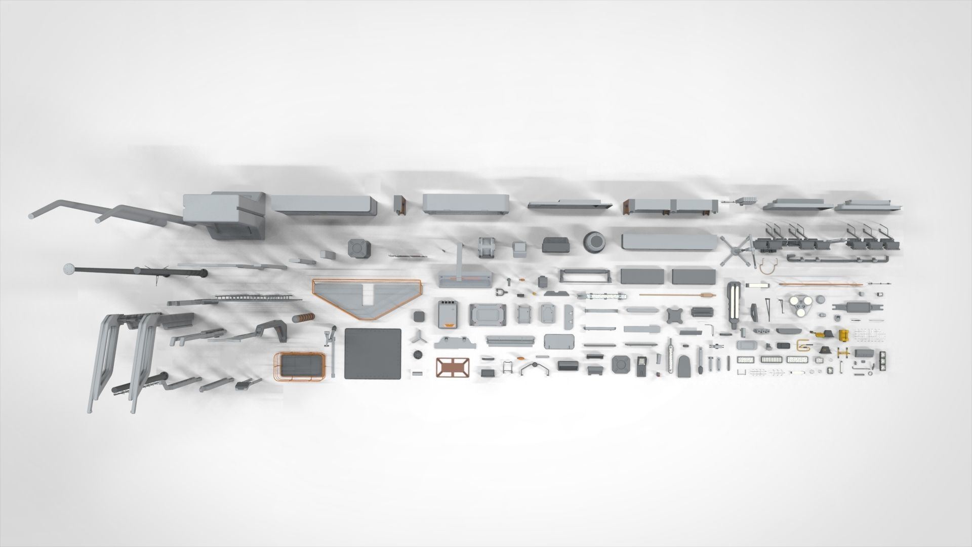 Sci-Fi architecture Elements collection 25 3D model_1