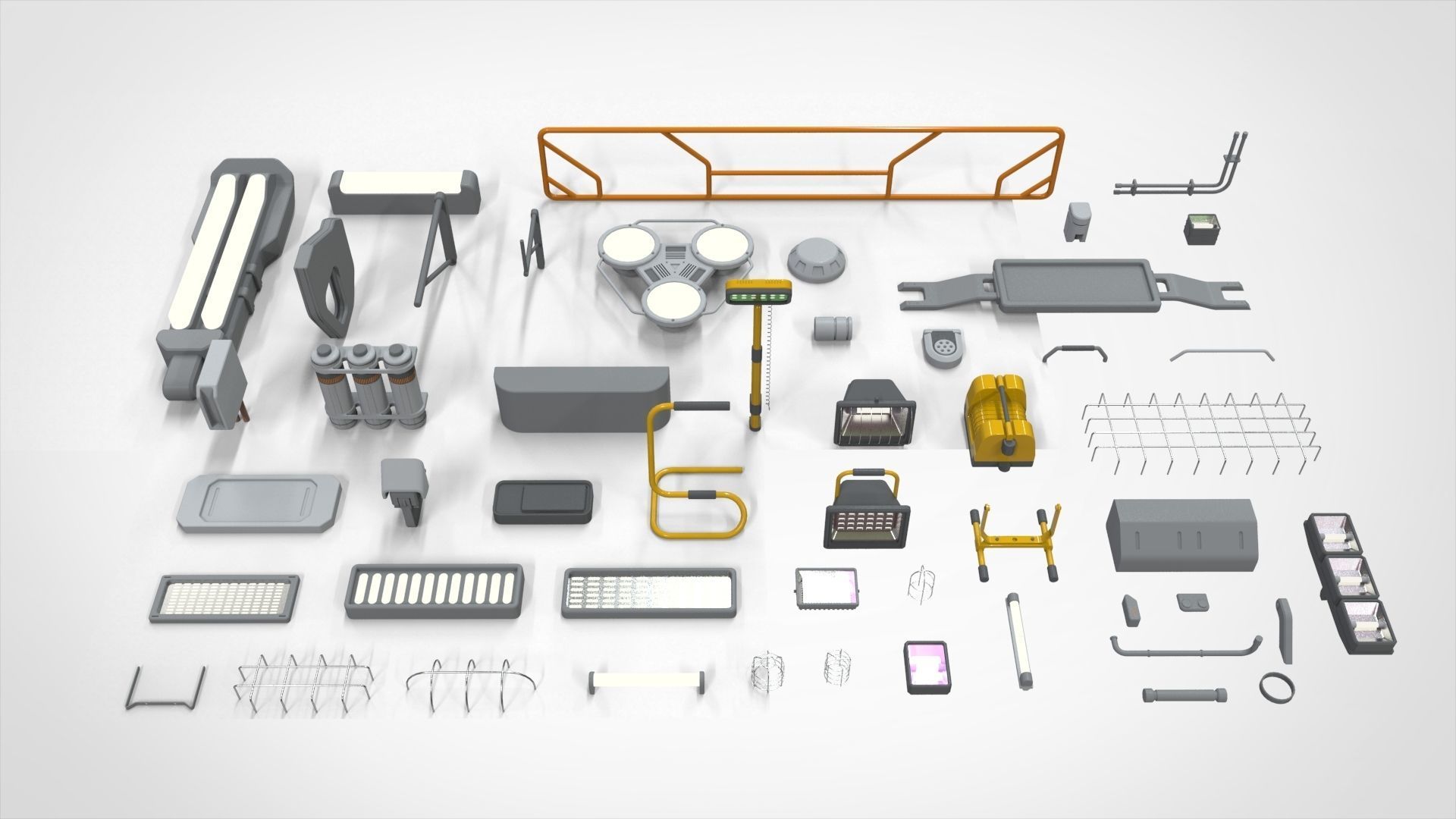 Sci-Fi architecture Elements collection 25 3D model_6