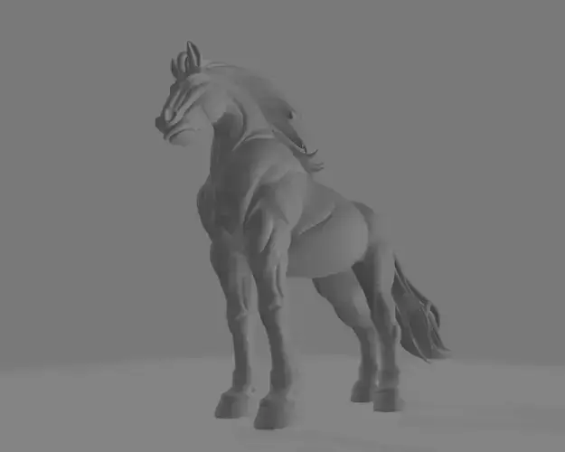 Stylized Standing Horse 3D Model