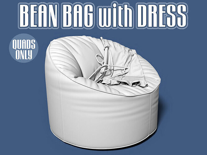 Bean bag with dress 3D model