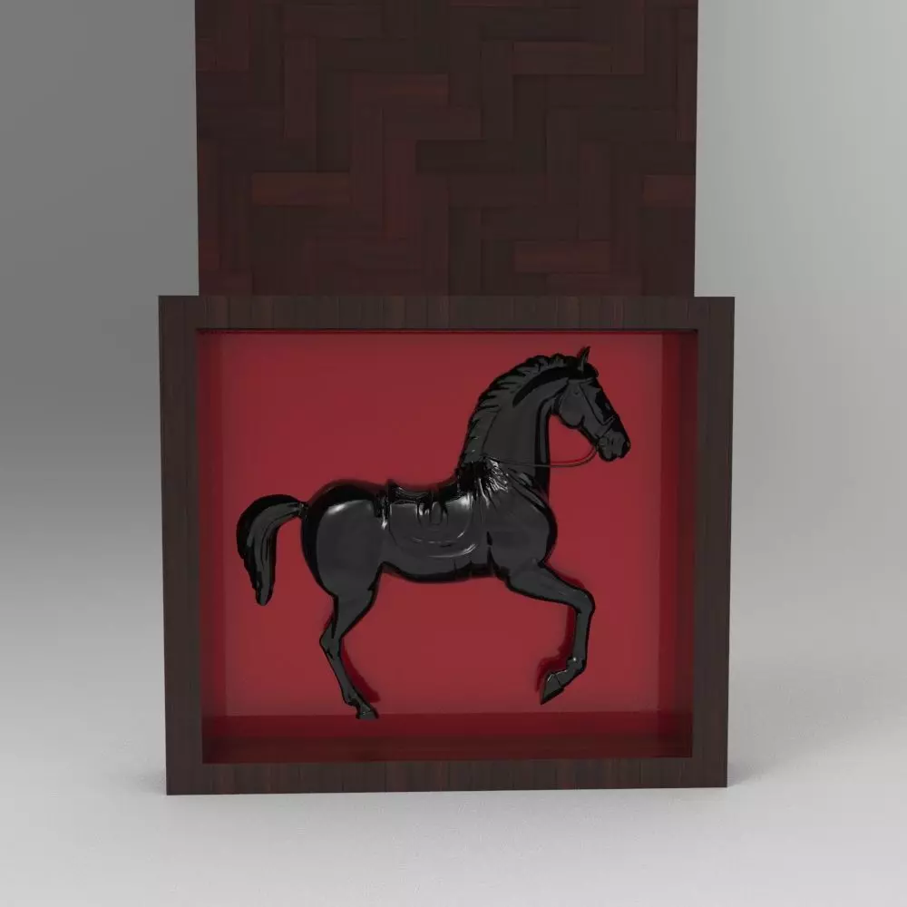 Horse Behind the Wood - Horse Box Gift 3D Printer 3D print model_0