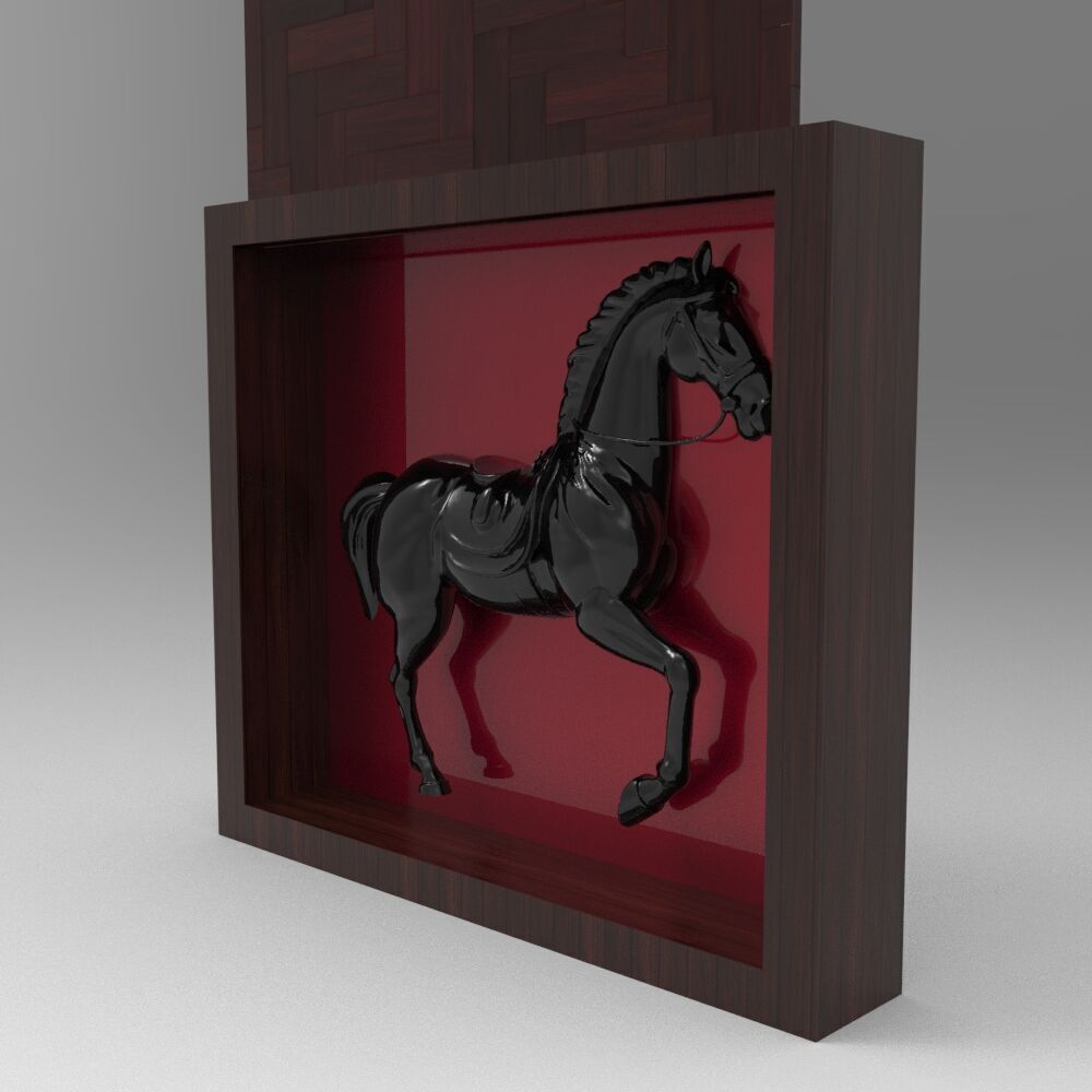 Horse Behind the Wood - Horse Box Gift 3D Printer 3D print model_1