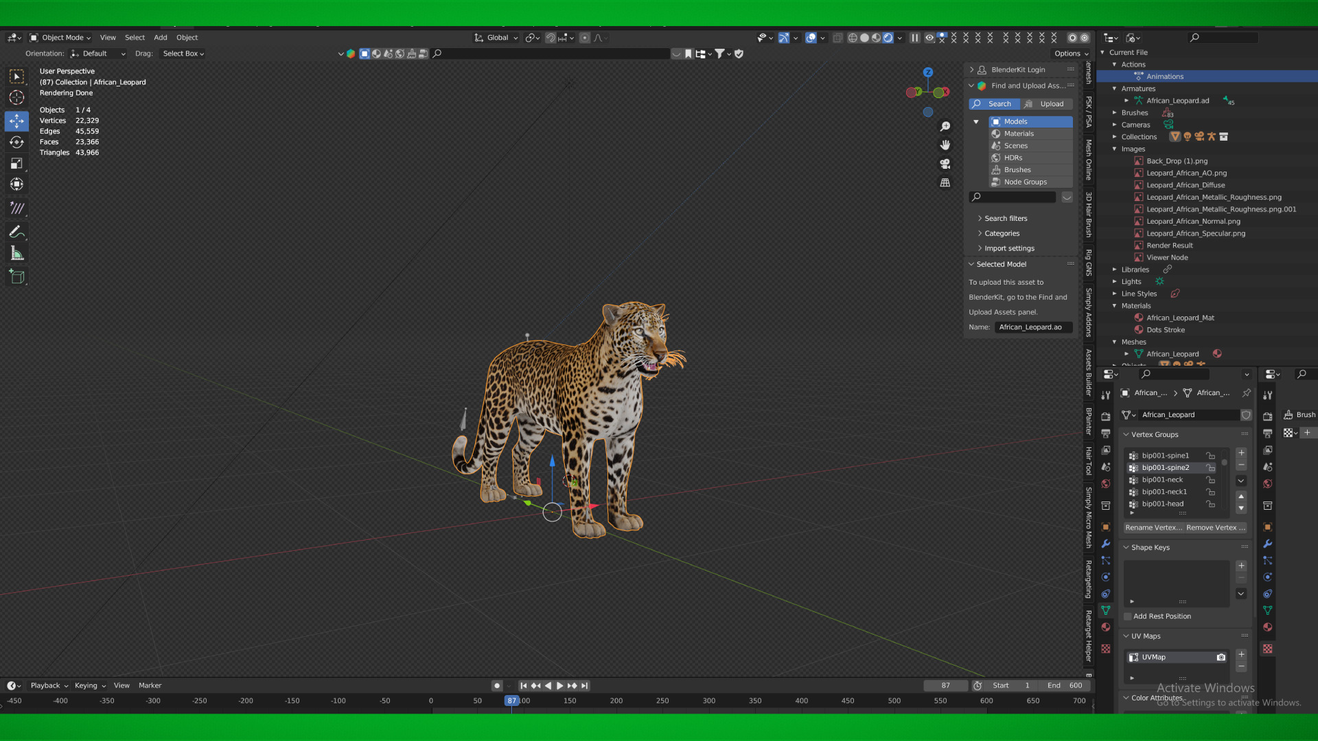 African  Leopard Low-poly 3D model_53
