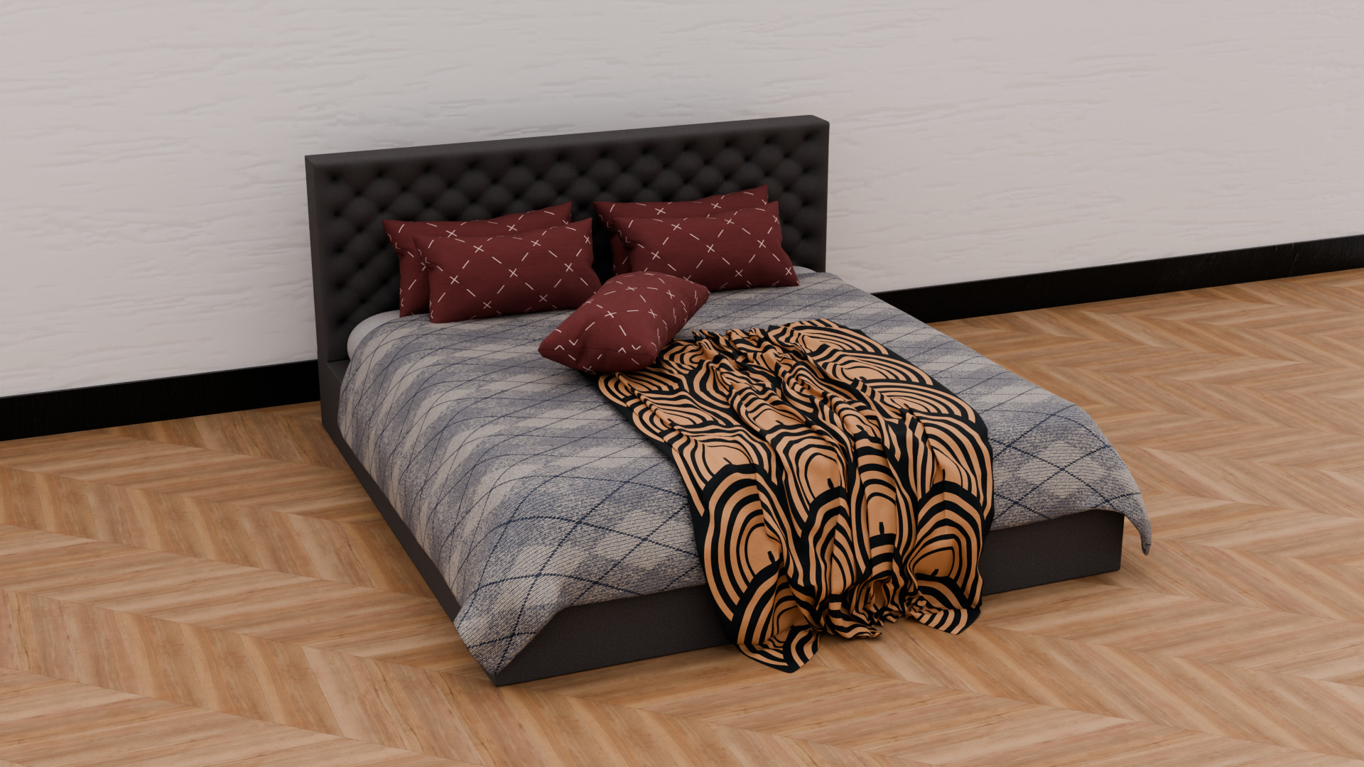 High - Poly Bed 3D Model High Poly Free 3D model_6