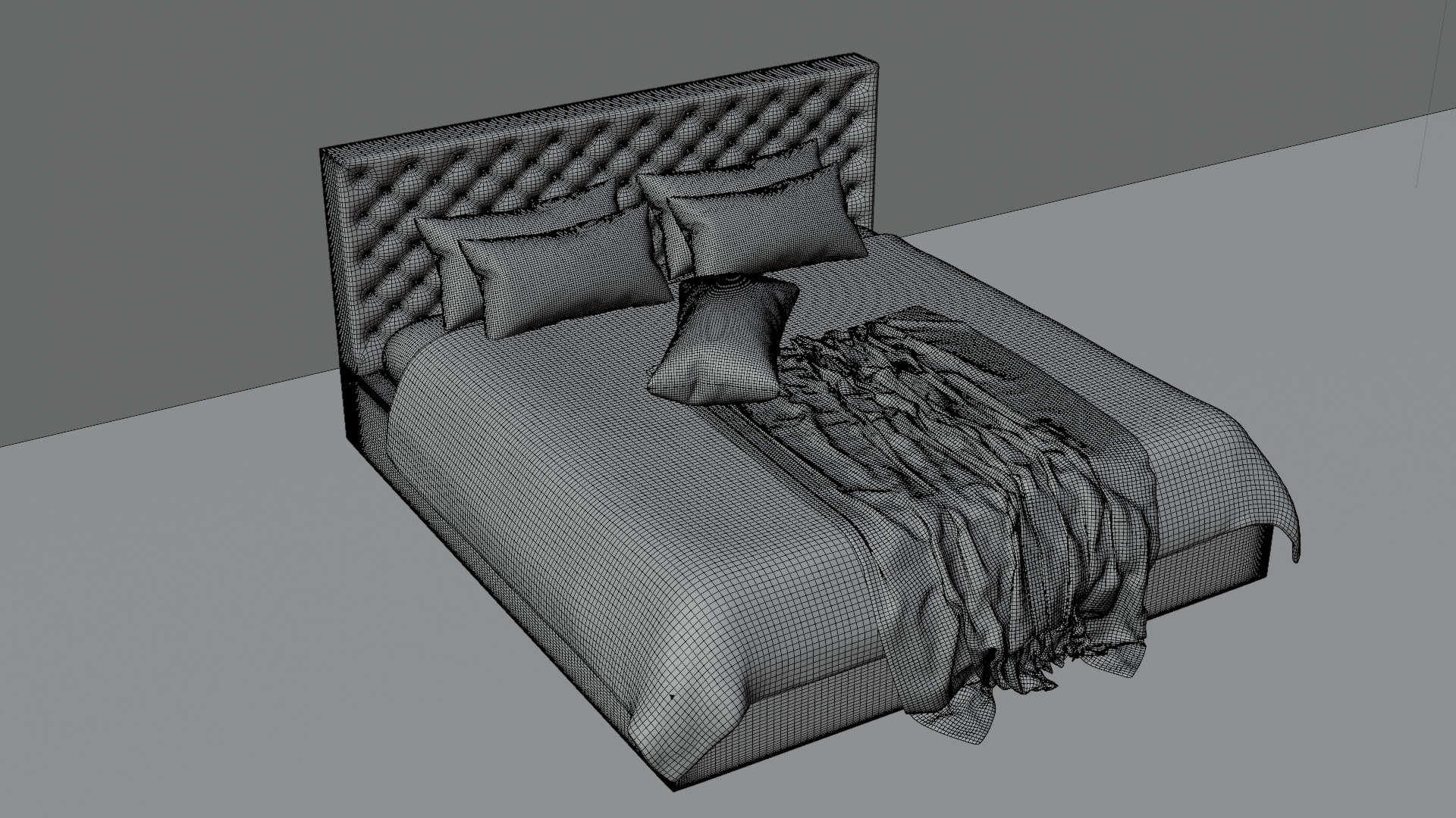 High - Poly Bed 3D Model High Poly Free 3D model_16
