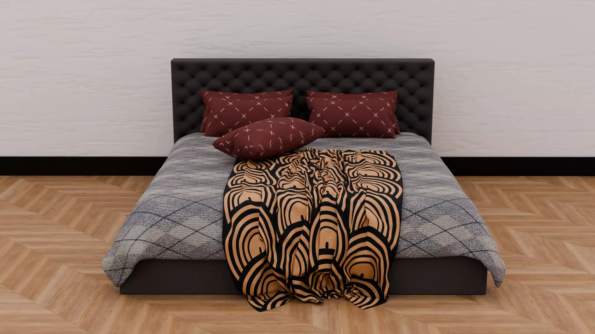 High - Poly Bed 3D Model High Poly Free 3D model_0