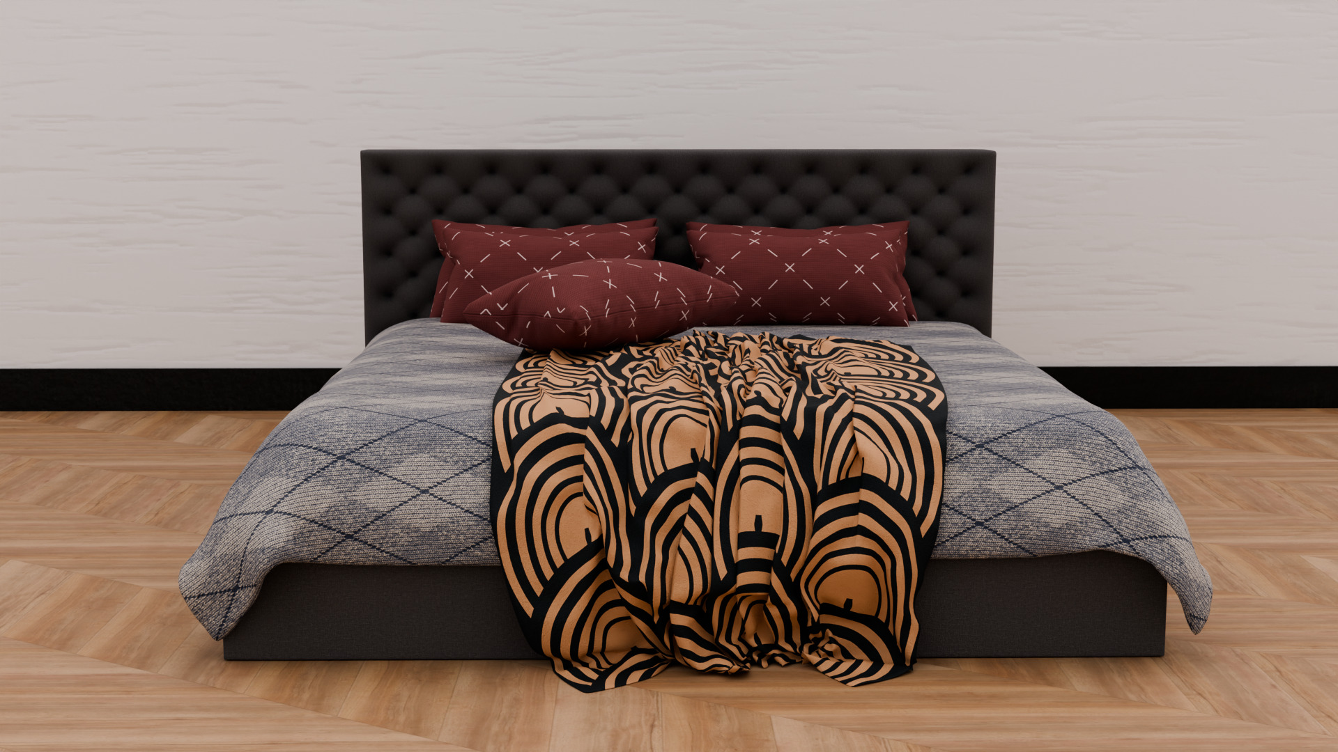 High - Poly Bed 3D Model High Poly Free 3D model_9