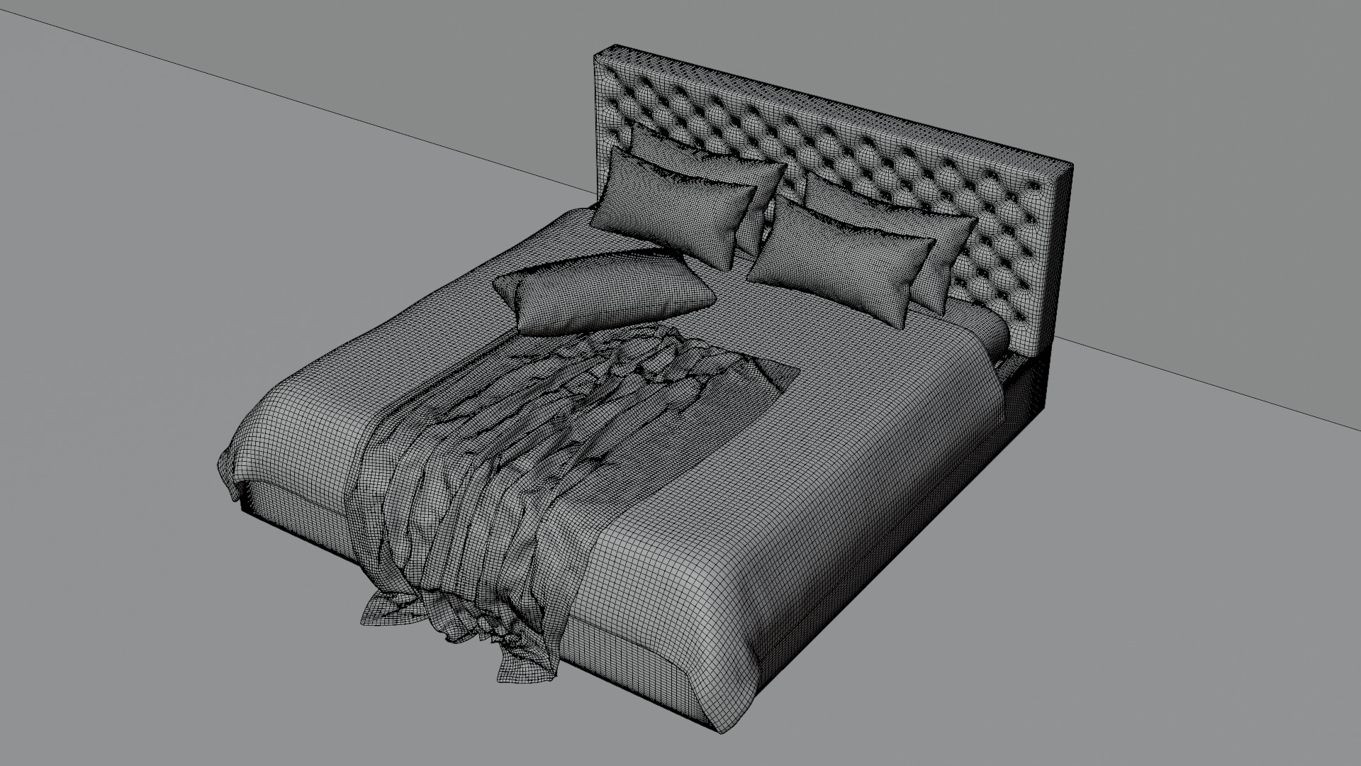 High - Poly Bed 3D Model High Poly Free 3D model_17
