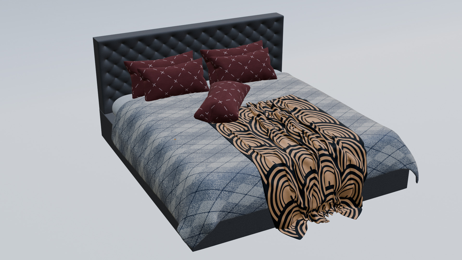 High - Poly Bed 3D Model High Poly Free 3D model_2