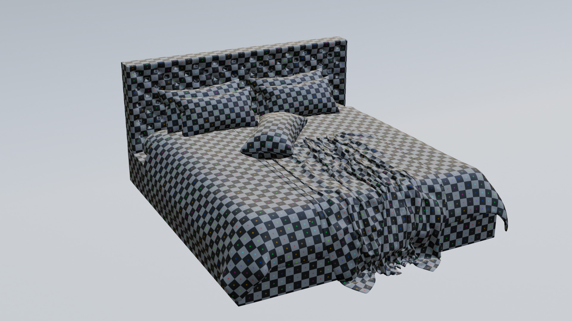 High - Poly Bed 3D Model High Poly Free 3D model_11