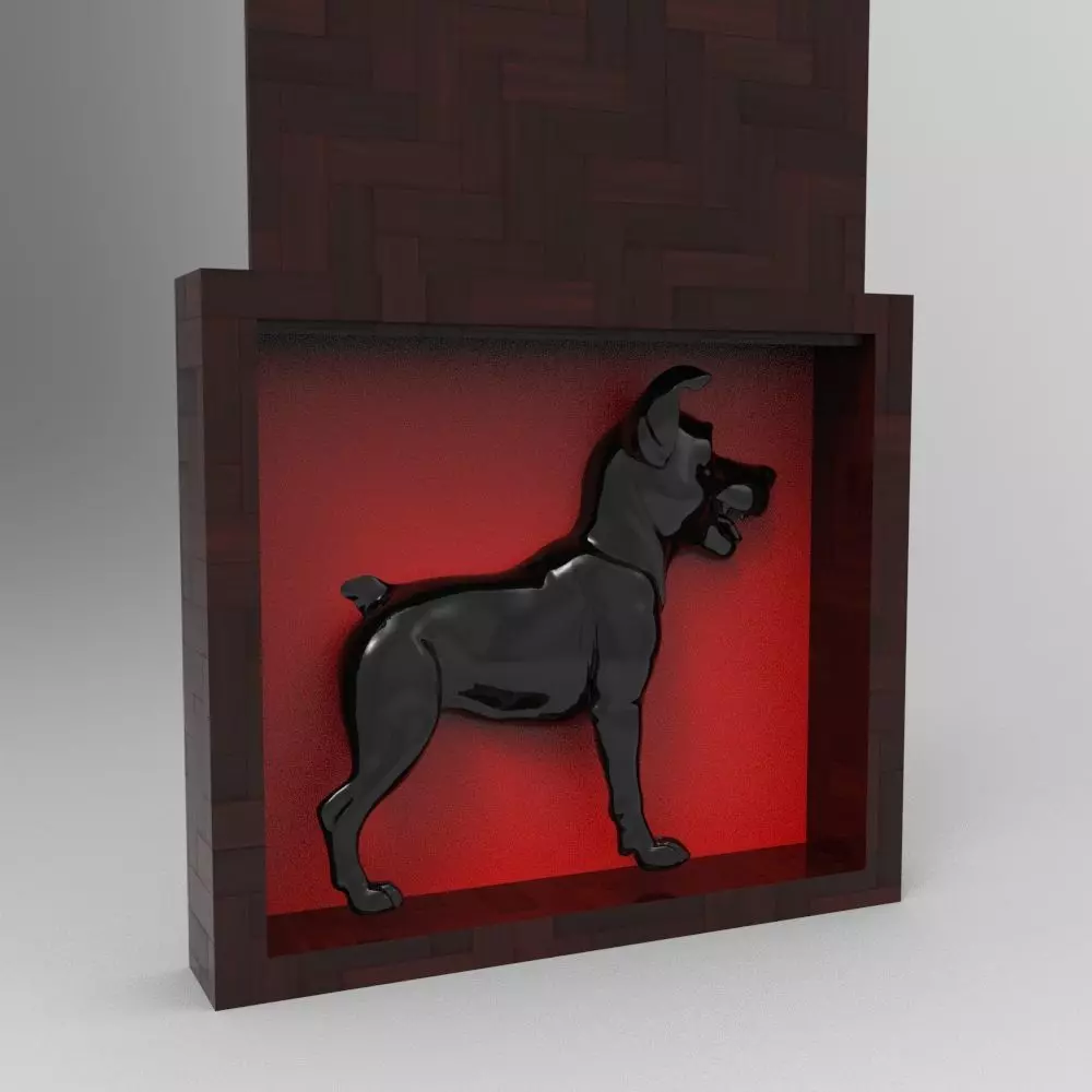 Dog Behind the Wood - Dog Box Gift 3D Printer 3D print model_0