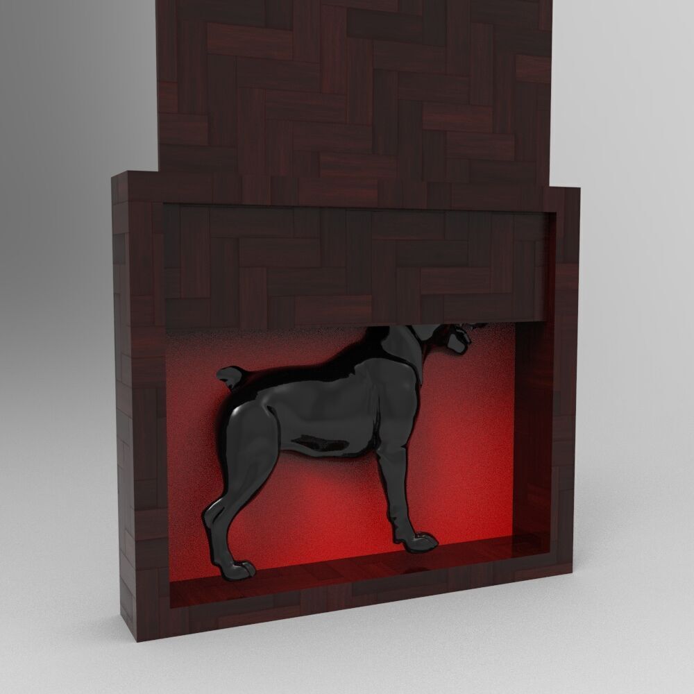 Dog Behind the Wood - Dog Box Gift 3D Printer 3D print model_1