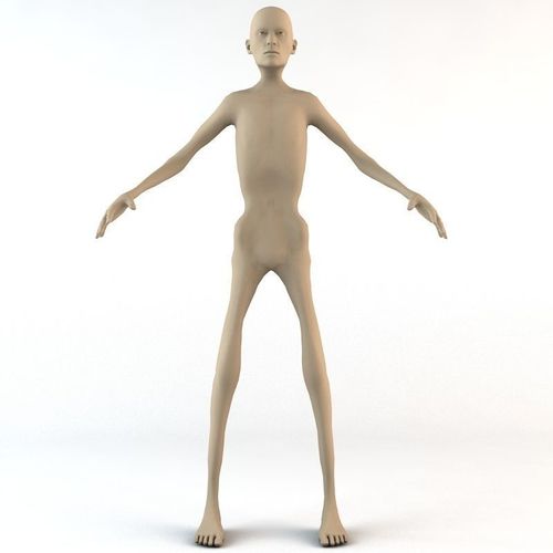 Chronically Thin Caucasian Male Human Character Low-poly 3D model