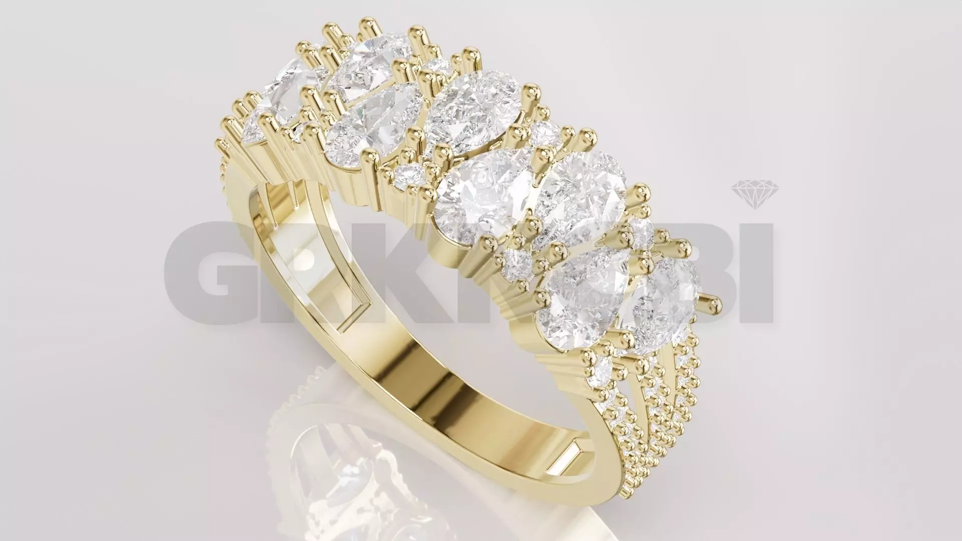 Jewelry Diamond Ring Model RG104 Free 3D print model