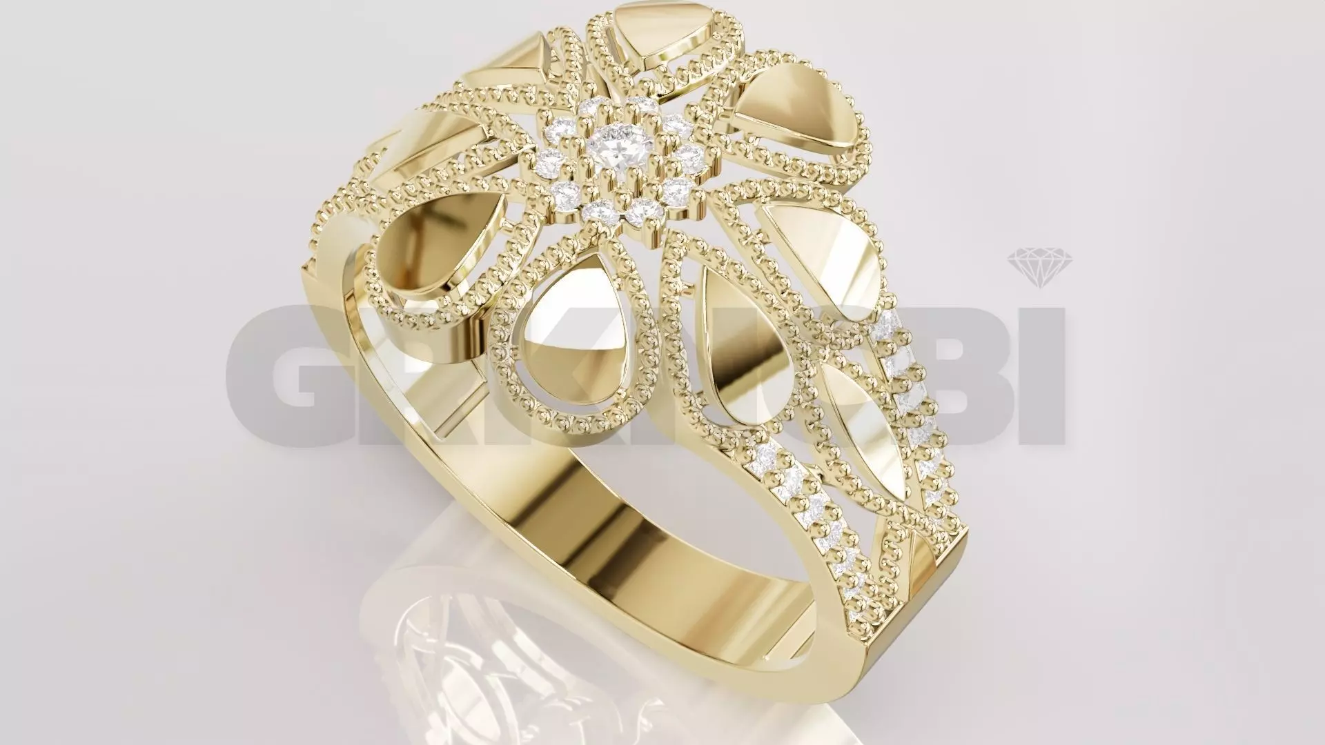 Jewelry Diamond Ring Model RG105 Free 3D print model