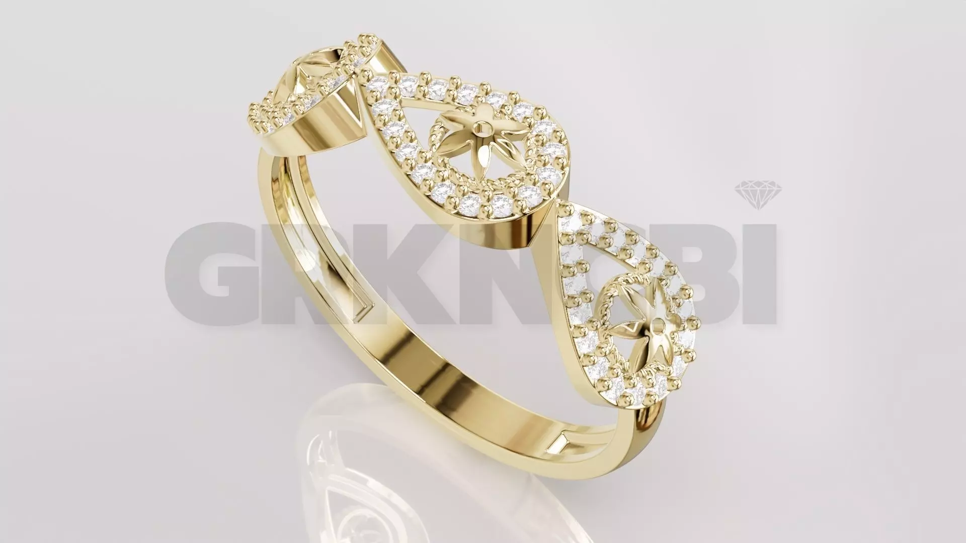 Jewelry Diamond Ring Model RG107 Free 3D print model